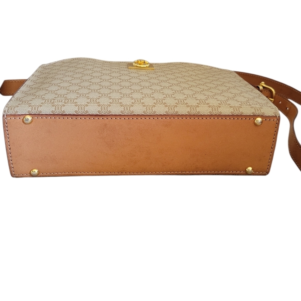 Celine Brown Monogram Crossbody Bag with Gold Plate - Picture 4 of 16